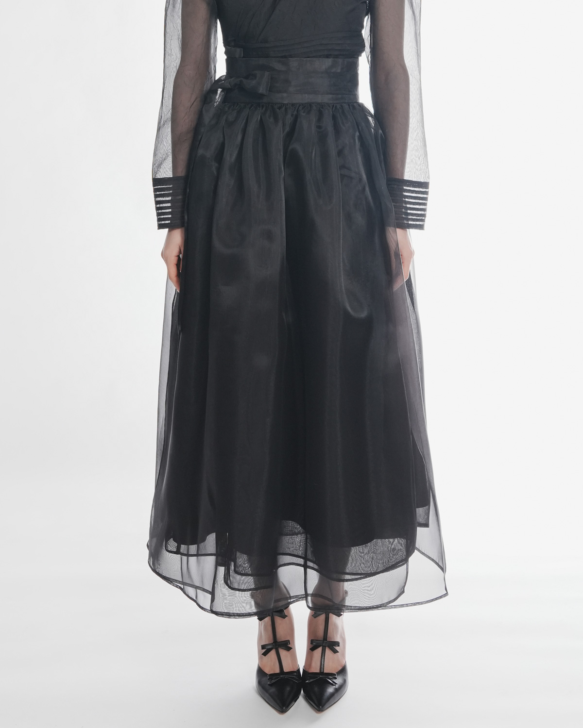 Black Organza Waist Skirt